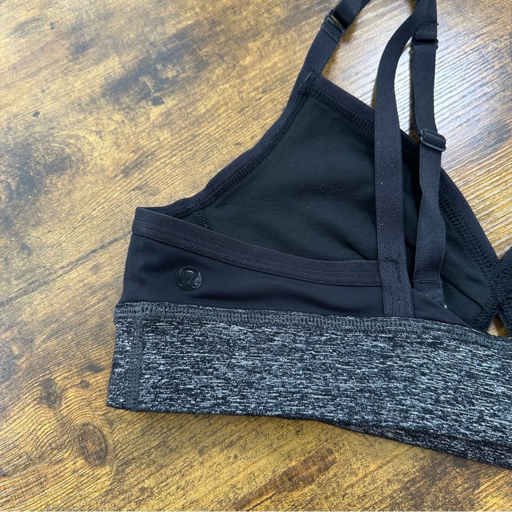 Lululemon If You're Lucky Bra, Black and Heathered Black, 10 - Picture 12 of 14
